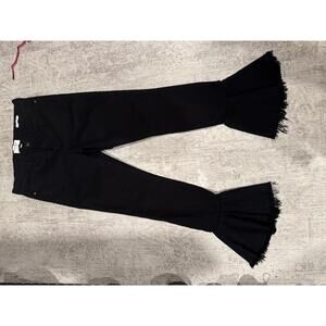 FRAME Black Women's Le Skinny Jeanne Jeans with Flounce Hem sz 30